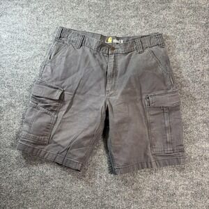 Carhartt Cargo Shorts Mens 38 Gray Canvas Relaxed Fit Workwear Utility Summer